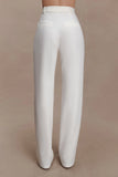 Maude Crepe Straight Leg Pants Ivory