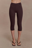 Blanca Stretch Crepe Capri Pants Chocolate