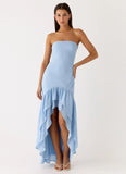 Evander Chiffon Maxi Dress Blue