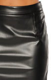 Joanie Black PU Midi Skirt