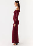 Yours Always Lace Maxi Dress Merlot
