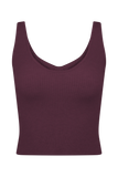 Natalya Ribbed Knit Cami Top Merlot