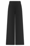 Raya Mid Rise Wide Leg Linen Pant Black