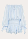 Eira Balloon Sleeve Mini Dress Baby Blue