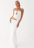 Wild Roses Maxi Dress White