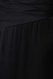 Serena Strapless Taffeta Maxi Dress Black