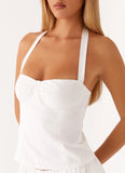 Cheryl Bustier Halter Top White