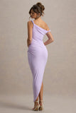 Angelique Lilac Twisted Asymmetric Maxi Dress