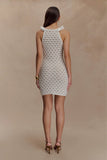 Brigid Ruffle Knit Sleeveless Dress Ivory