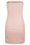Jianna Strapless Mesh Mini Dress Powder Pink