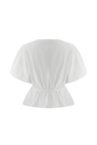 Emilie Puff Sleeve Cotton Top White