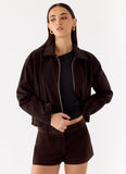 Jeremy Faux Suede Shorts Chocolate