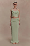Samira Halter Knit Twist Top Pastel Green