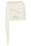 Liora Crochet Shorts With Knit Overlay Ivory