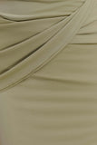 Henley Slinky Drape Mini Dress Sage