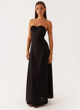 Tayla Linen Maxi Dress Black