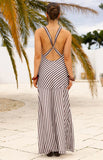 Cornell Brown Stripe Maxi Dress