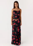Star Girl Chiffon Maxi Skirt Midnight Bloom