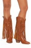 Meadow Tan Fringe Cowboy Boots