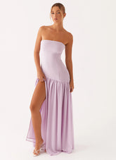 Eden Strapless Maxi Dress Lilac