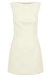 Angela Textured Boucle Mini Dress Ivory