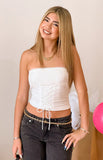 Dakota White Strapless Top