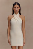 Christina Cross Over Mini Dress Buttercream