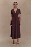 Pearson Short Sleeve Knit Midi Dress Chocolate