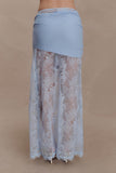 Lucy Lace And Knit Skirt Cornflower Blue