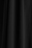 Unpredictable Black High Neck Maxi Dress With Back Cape Detail
