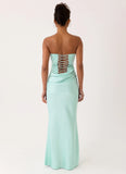 Adara Corset Maxi Dress Aqua
