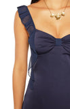 Joyce Navy Satin Mini Dress