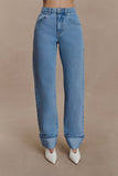 Kirralee Straight Leg Cuffed Jeans Classic Blue