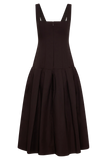 Natascha Drop Waist Cotton Midi Dress Chocolate