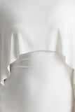 Padma White Draped Maxi Dress With Cape Sleeves