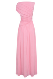 Ayeshya Slinky Asymmetric Maxi Dress Candy Pink