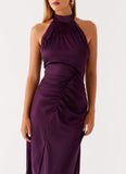 Casta Halterneck Midi Dress Plum