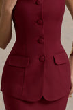Maci Berry Tailored Square Neck Mini Dress