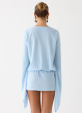 Junia Long Sleeve Mini Dress Pale Blue