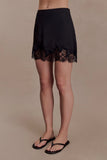 Nina Lace And Satin Mini Skirt Black