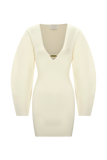 Billy Balloon Sleeve Knit Mini Dress Ivory