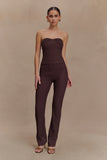 Elodie Strapless Cupped Knit Top Chocolate
