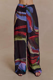 Rachel Chiffon Straight Leg Pants Multi Fluid Reverie Print