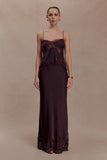 Nina Satin And Lace Camisole Chocolate