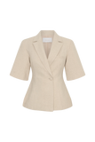 Martine Short Sleeve Linen Top Natural