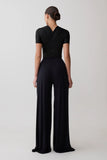Junie Shortsleeve Cross Over Bodysuit Black