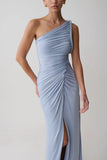 Ryn Twisted One Shoulder Maxi Dress Sky Blue