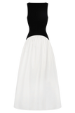 Acacia Contrast Sleeveless Maxi Dress Black White