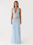 Fleur Power Maxi Skirt Blue