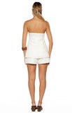 Ailany White Floral Strapless Longline Top